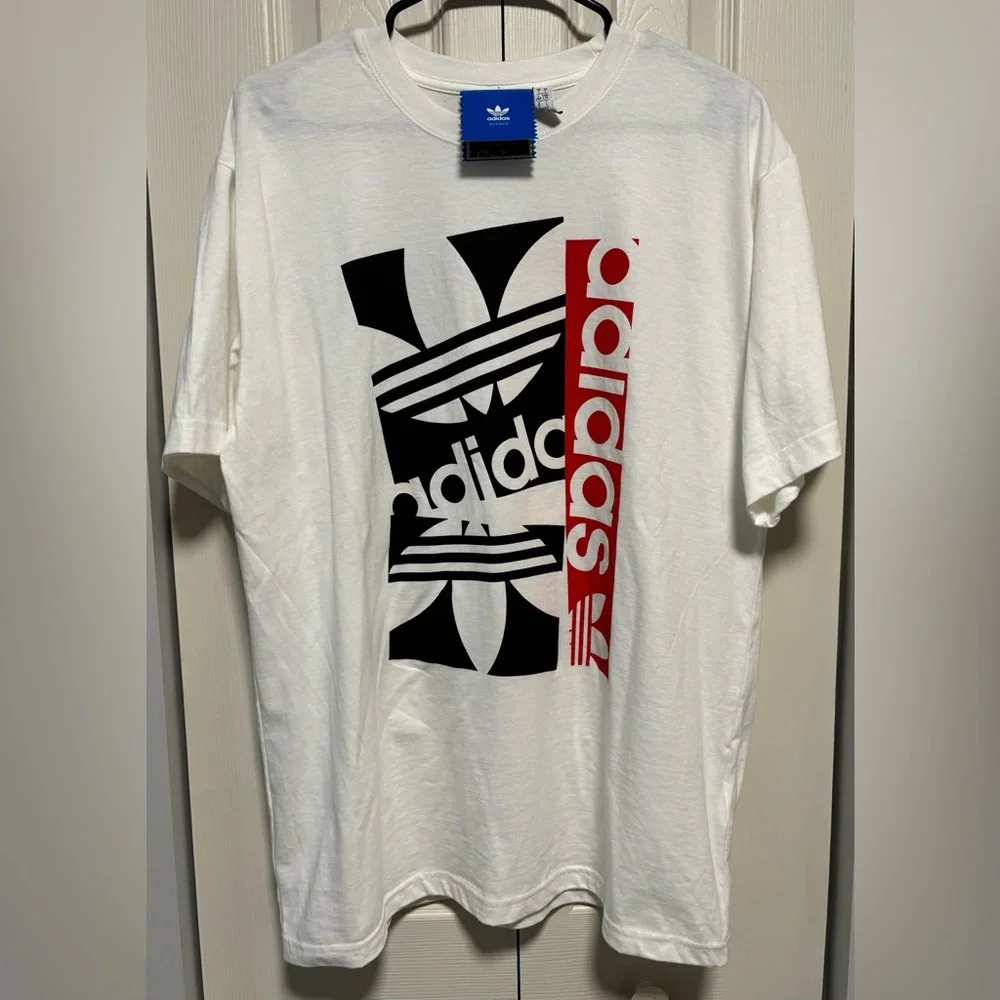 NWT Adidas Men’s White Logo Tee Size Large